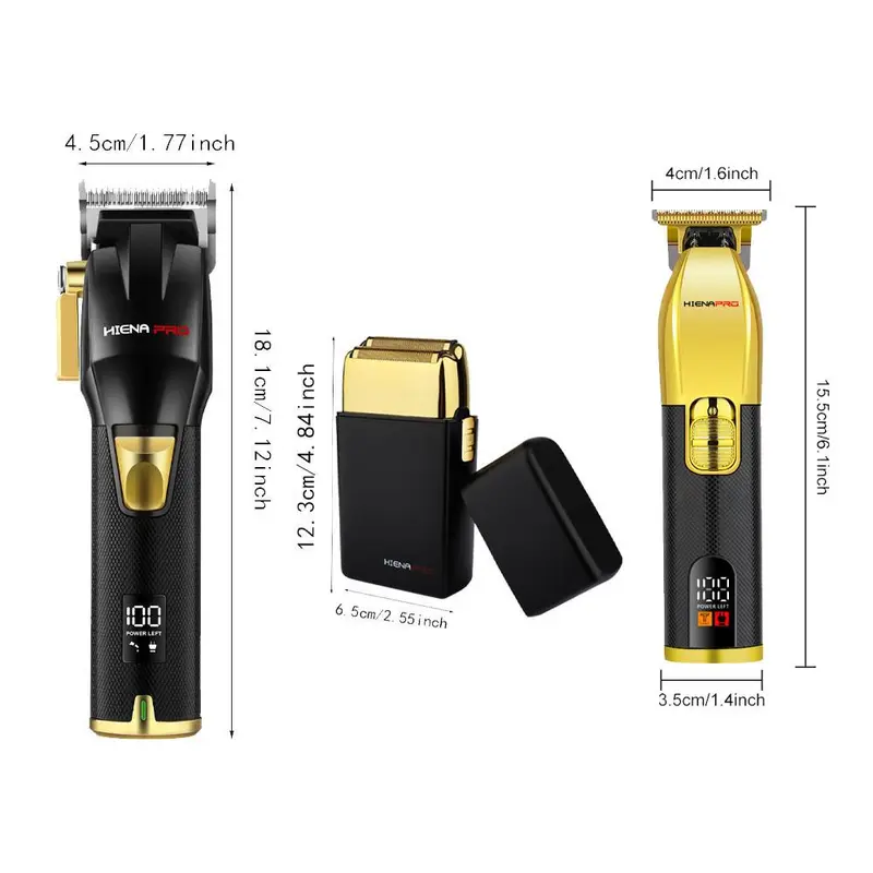 Professional Hair Trimmer Kit, 1 Set Rechargeable Hair Clipper & Trimmer & Shaver & Accessories, Electric Hair Trimmer for Men, Barber Equipment 1