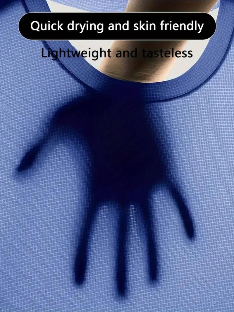 Product Introduction of Men's Solid Round Neck Sports Tee, Breathable Quick Drying Crew Neck T-Shirt, Casual Sporty Top for Gym Workout Running 9