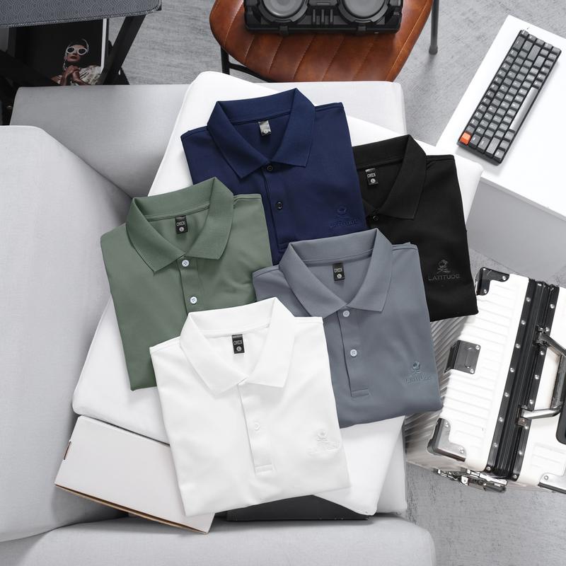 Combo 2 Áo thun polo Omen vải co giãn thoáng mát thấm hút tốt Latitude thêu hoa hồng OMP13