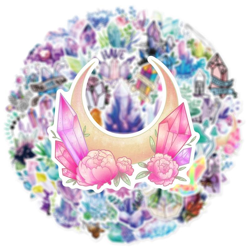 Boho Style Crystal Pattern Sticker, Waterproof Cartoon Sticker, Decoration Sticker For DIY Phone Case, Computer, Guitar, Bag, Water Cup, Scrapbook 4