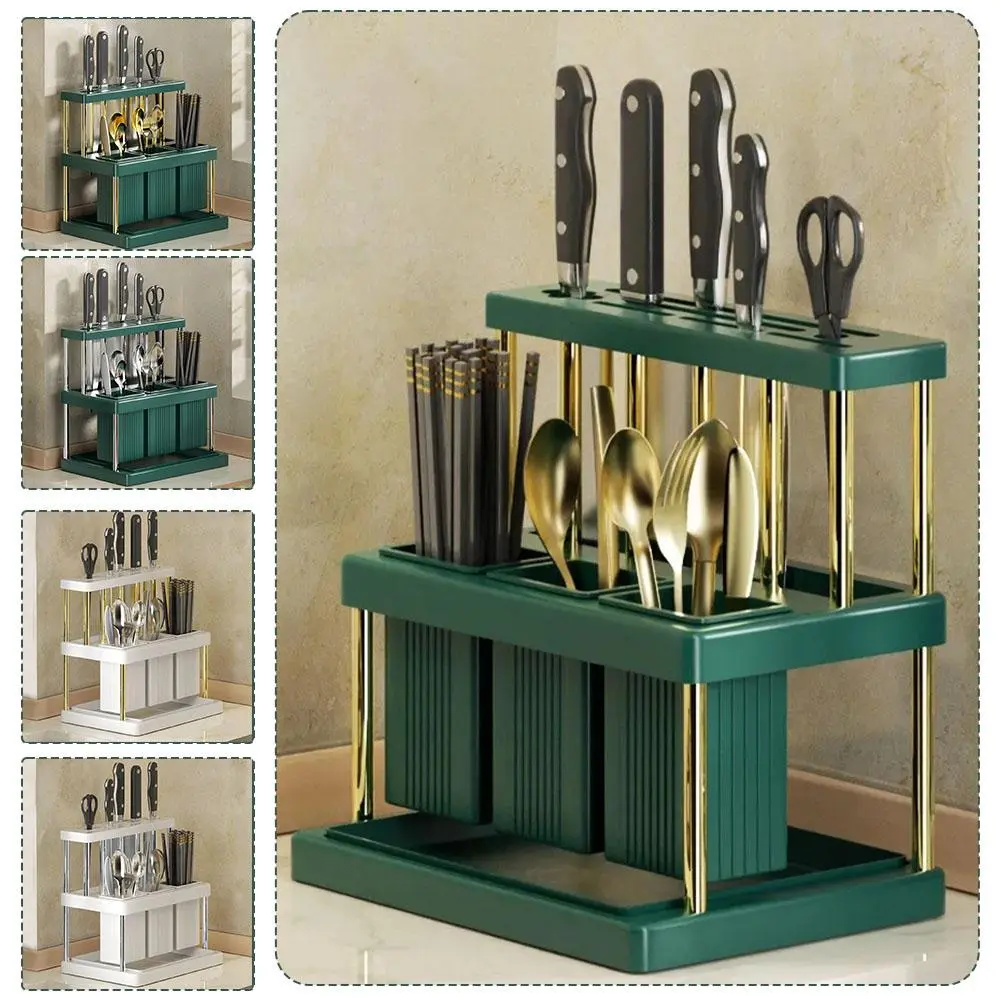 Integrated Multifunctional Chopstick Holder Stainless Kitchen Storage Rack Steel F4K2