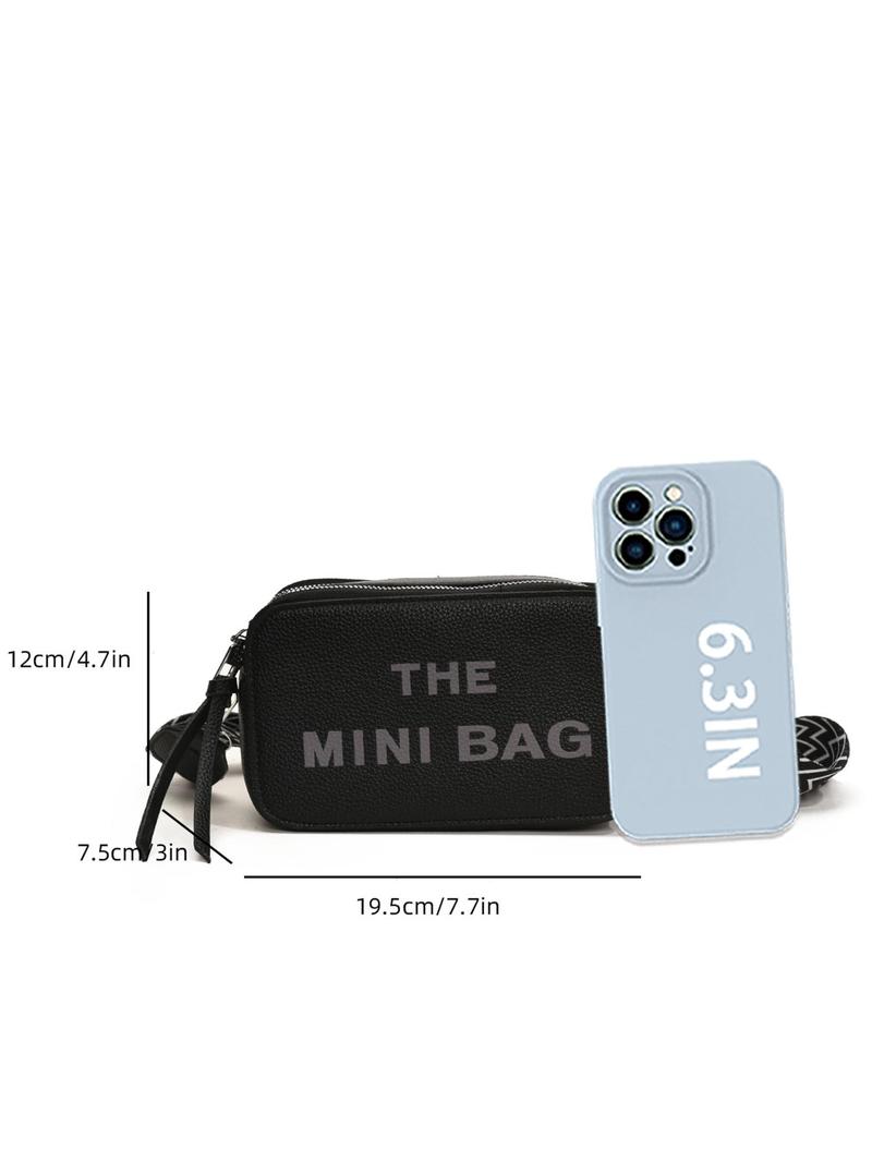 Product Introduction of Fashionable Letter Pattern Compact Crossbody Bag, Casual Versatile Zipper Beige Shoulder Bag for Women, Trendy All-match Commuter Bag for Daily Used,  Bags Crossbody, Everyday Bags 1