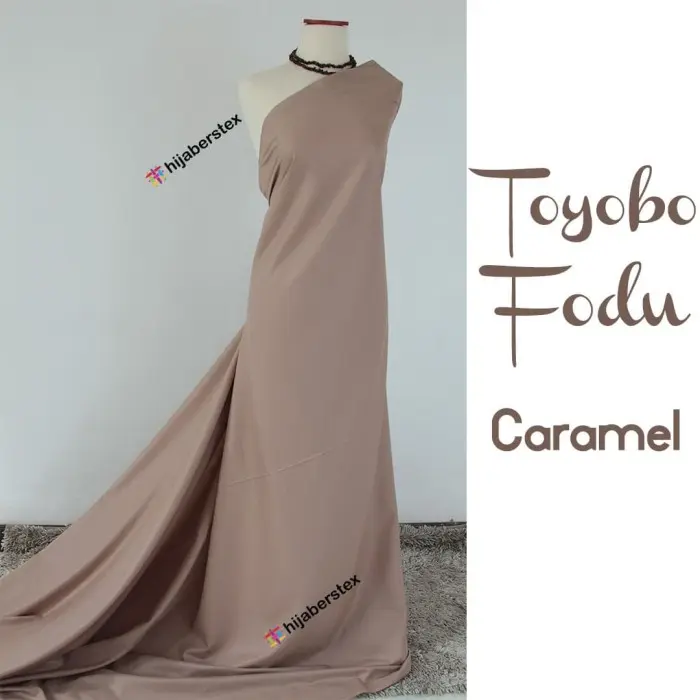 N♥A7 Hijaberstex 1/2 Meter Kain Toyobo Fodu Caramel B☛V4 2