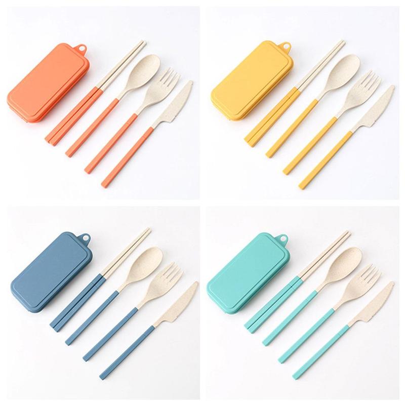 Product Introduction of Eco-Friendly Travel Wheat Straw Utensil Box Chopsticks Set Tableware Fork Cutlery Set Dinnerware Set 14
