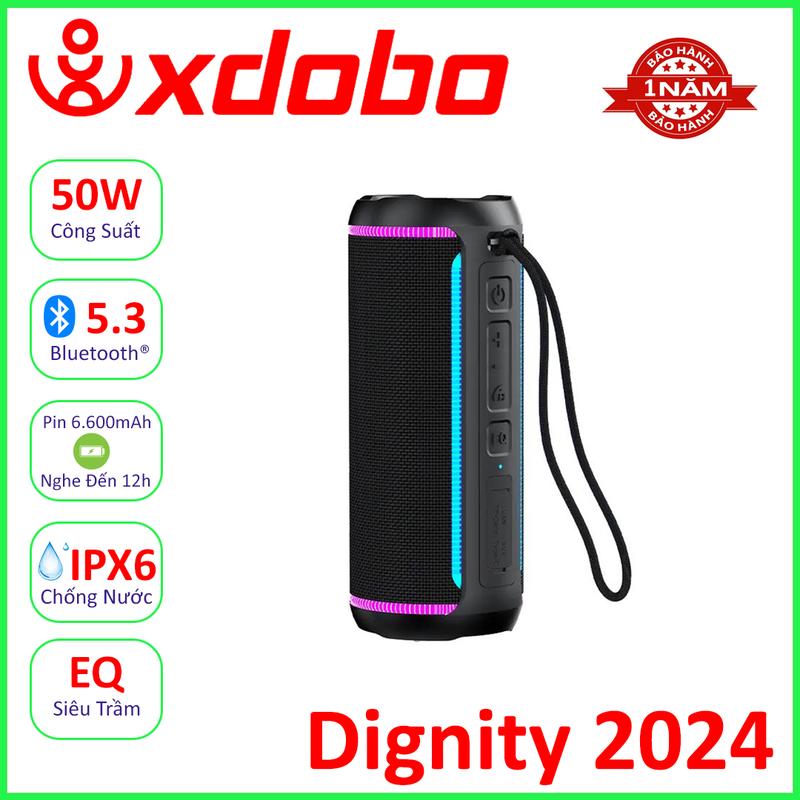 Loa Bluetooth 5.3 Xdobo Dignity 2024 Công Suất 50W, Chống Nước IPX6, Pin 6600Mah Hỗ Trợ Thẻ TF, USB, AUX - BH 12 THÁNG Nghe Nhạc Củ Loa