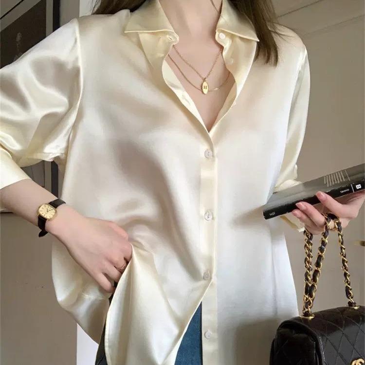 Product Introduction of JJ เสื้อเชิ้ตคอปก สไตล์เกาหลี สำหรับผู้หญิง ผ้าคุณภาพ พรีเมี่ยม เสื้อเชิ้ตแขนยาว นุ่ม สบาย 5