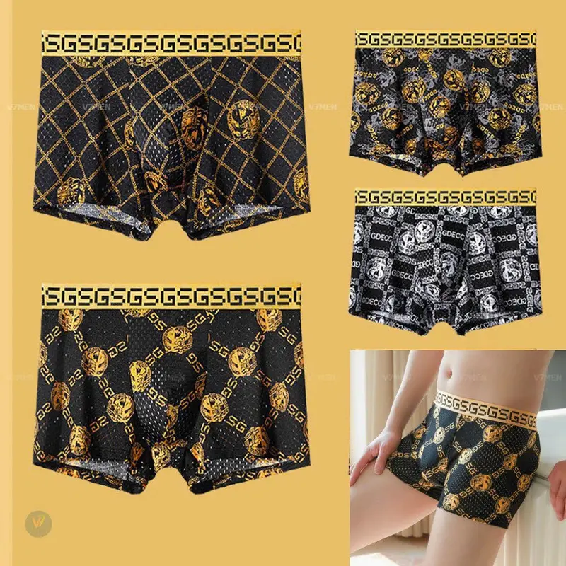 Hộp 5 sịp nam hoàng gia chất liệu thun lạnh, quần lót nam chất liệu co giãn, cạp chun bản to không hằn, lớp lót thông hơi khô thoáng. 2