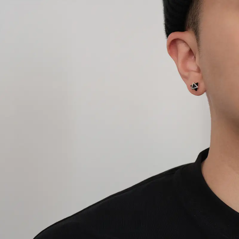 Hoa Tai Thiết Kế Đơn Giản, Unisex, Thời Trang, Phong Cách Hip-hop, Hoa Tai Xu Hướng Cá Tính 4