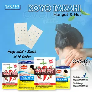Koyo TAKAHI Hangat & Hot 1 SACHET ISI 10 LEMBAR - Meredakan Pegal Linu dan Nyeri Sendi | OVERA
