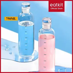 Eatkit 750ml Botol Minum Transparan Bottles Water Olahraga  Bebas BPA Peralatan Dapur Kitchenware【COD】