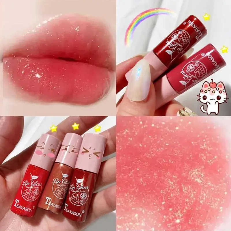 Son Môi Mini, 10 Màu, Son Bóng, Không Thấm Nước, Lâu Trôi, Son Môi Làm Đẹp Cho Bé Gái, Lớp Hoàn Thiện Lì Nhung, Son Bóng 4