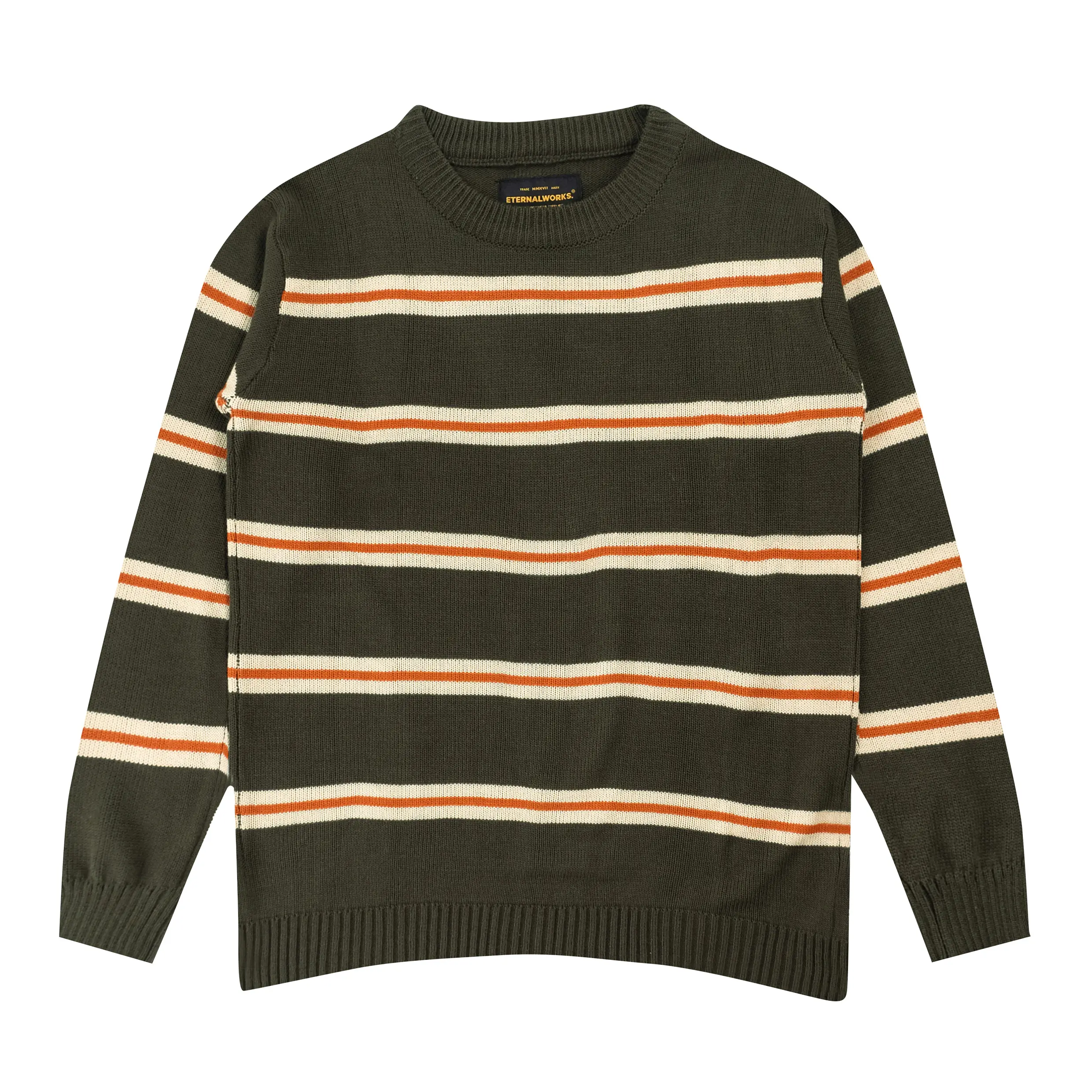 ETERNALWORKS OLIVE KHAKI ORANGE KNITWEAR - SWEATER RAJUT Panjang Sweatshirt