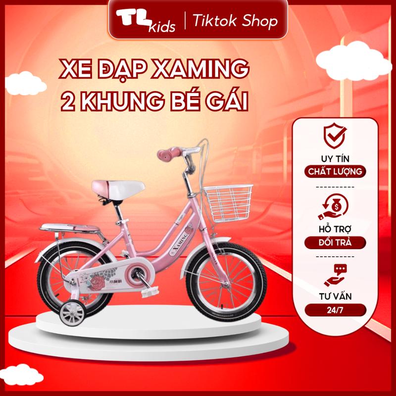  Xe Đạp Xaming Hoa Hồng 2 Khung Cho Bé Từ 2-10 Tuổi Màu Hồng Đồ Chơi Xe Đạp Khung Hợp Kim Thép Vành Nhôm Phanh Trước Và Sau Chắn Bùn Có Điều Chỉnh Yên Và Tay Lái 