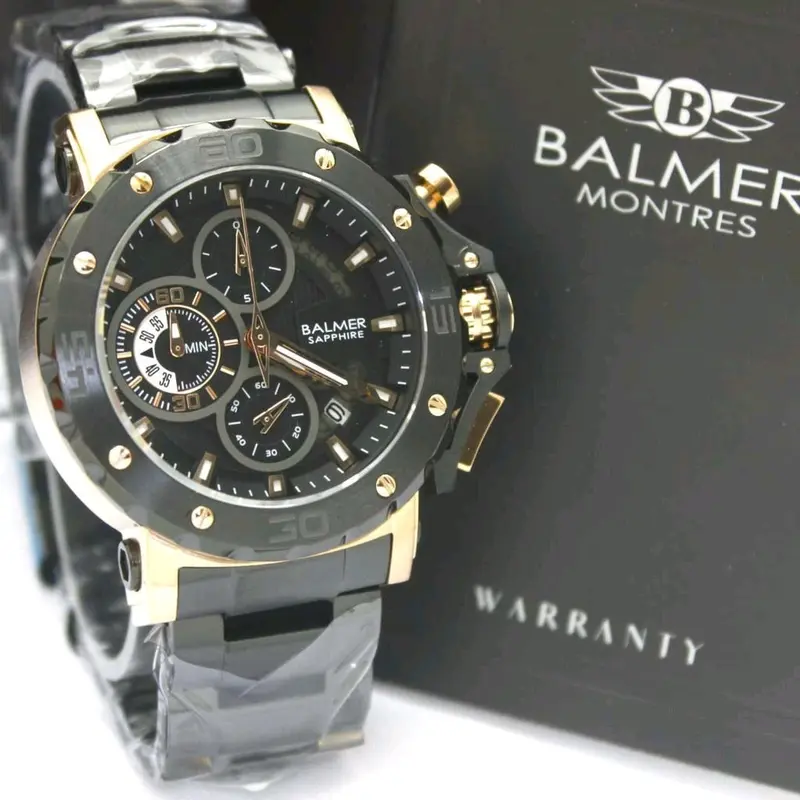 Jam Tangan Pria Balmer 7975 Chronograph Stainless Steel Original Quartz 0