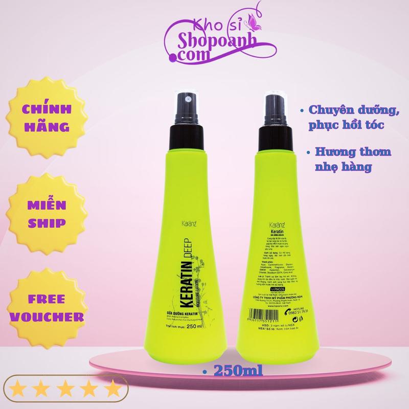GIẢM 10% - XỊT DƯỠNG TÓC COLLAGEN KARANZ KERATIN xanh lá 250ml