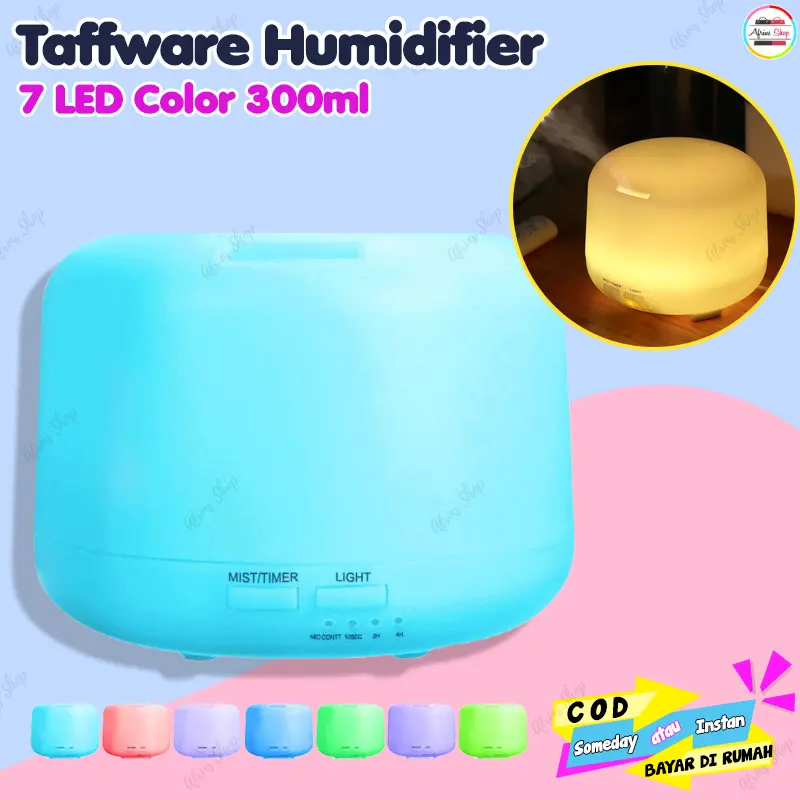 Taffware Humidifier Aromaterapi Elektrik 7 LED + Remote 300-500ML 2
