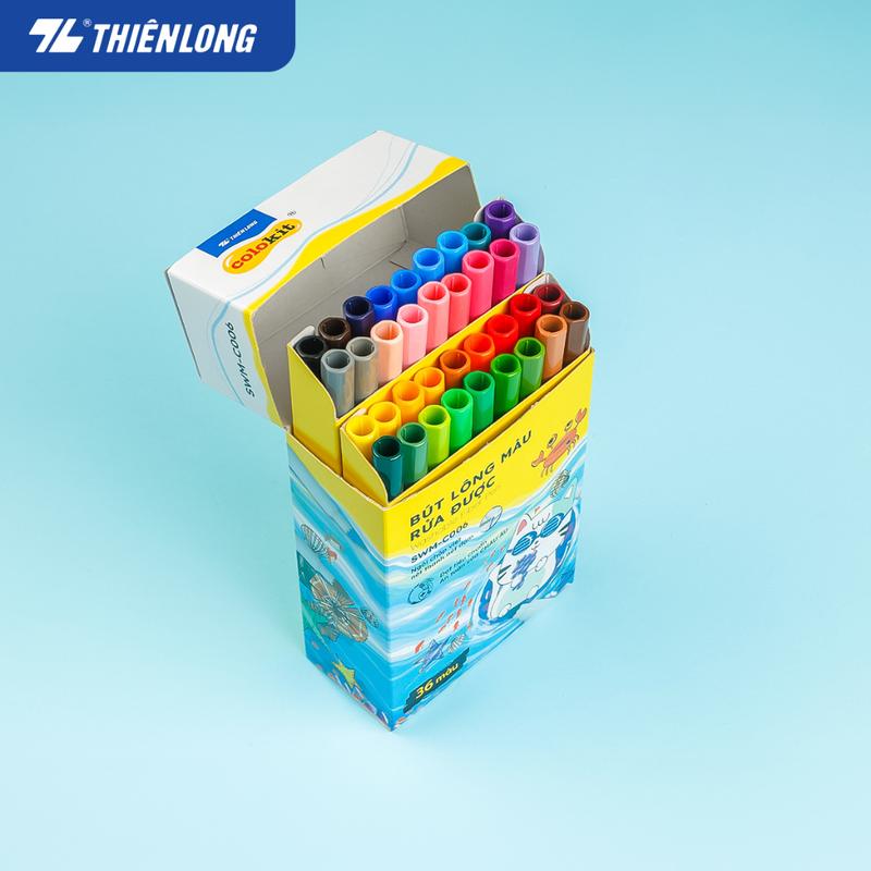 Bút lông màu Fiber Pen Colokit 36/20 màu bút viết Calligraphy, Hán Tự viết nét thanh nét đậm brush lettering, tô màu