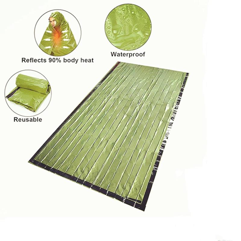 Outdoor Emergency Sleeping Bag, 8 Counts Waterproof Windproof Winter Hiking Camping Tactical Mylar, Camping & Hiking Equipment 5