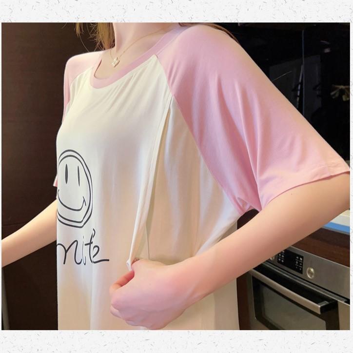 Bộ bầu - bộ sau sinh mặc nhà - ( TNQD - Mặt Cười ) - chất liệu Thun Cotton Mềm mát 5