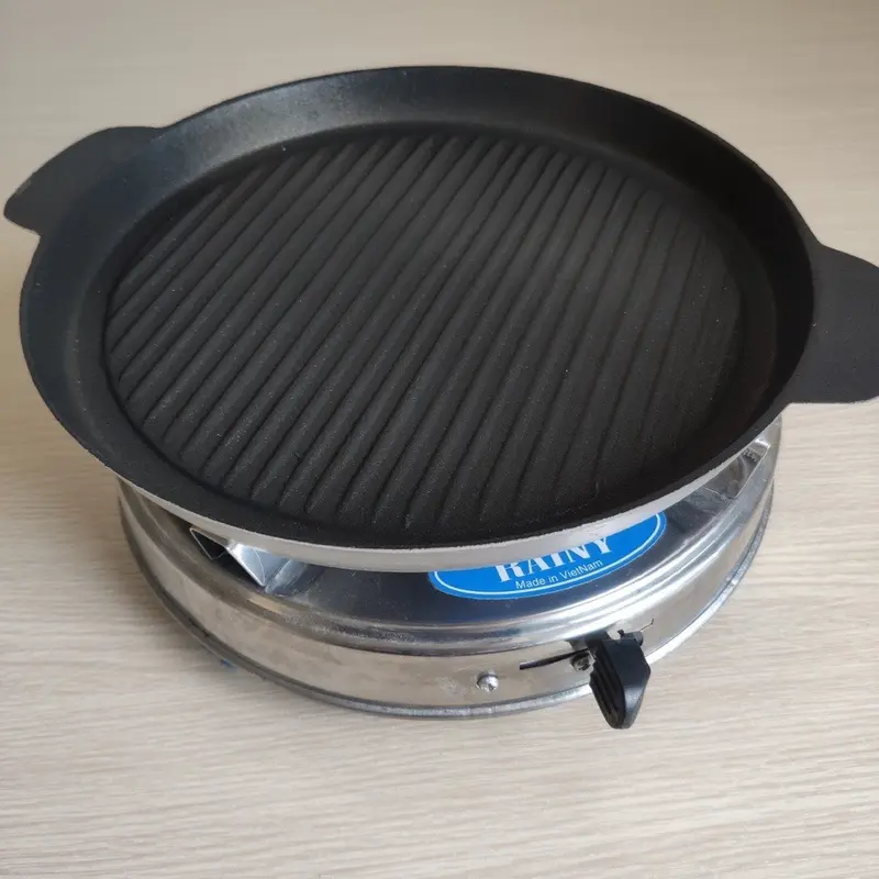 SIÊU RẺ- Chảo Gang Nướng Thịt,Chiên Bò Bít Tết Chống Dính Vân Sóng Chống Dính Cao Cấp 24CM chảo dầu 3