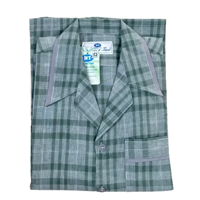 Bộ Pyjama huongtam kate tay dài nam cao cấp(PDK01N3). Chất liệu Kate loại tốt: mềm mại, thoáng mát, không phai màu. Menswear Có Cổ Áo 4
