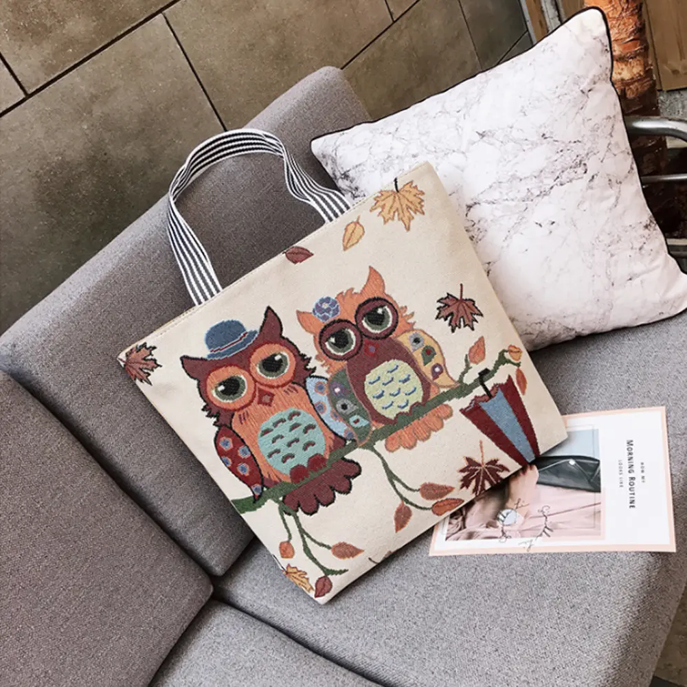 [ADORN] Túi Tote đeo vai thêu hoạ tiết thời trang TT06