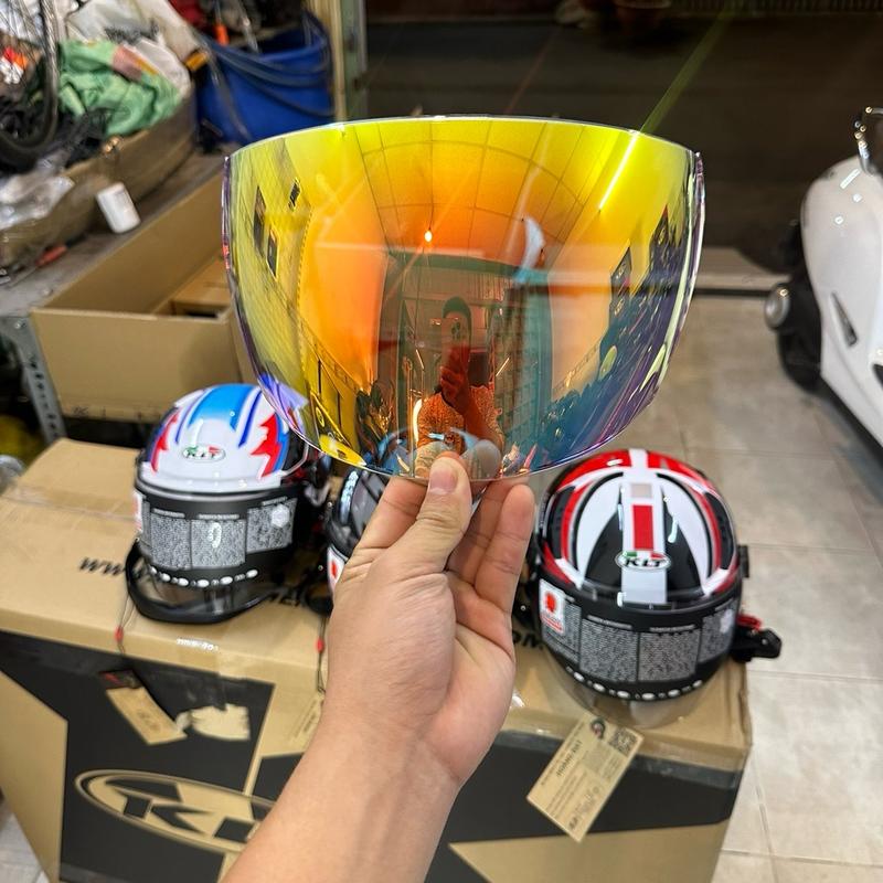 Kính nón 1/2 KLT KYT - revo, đen khói, trong