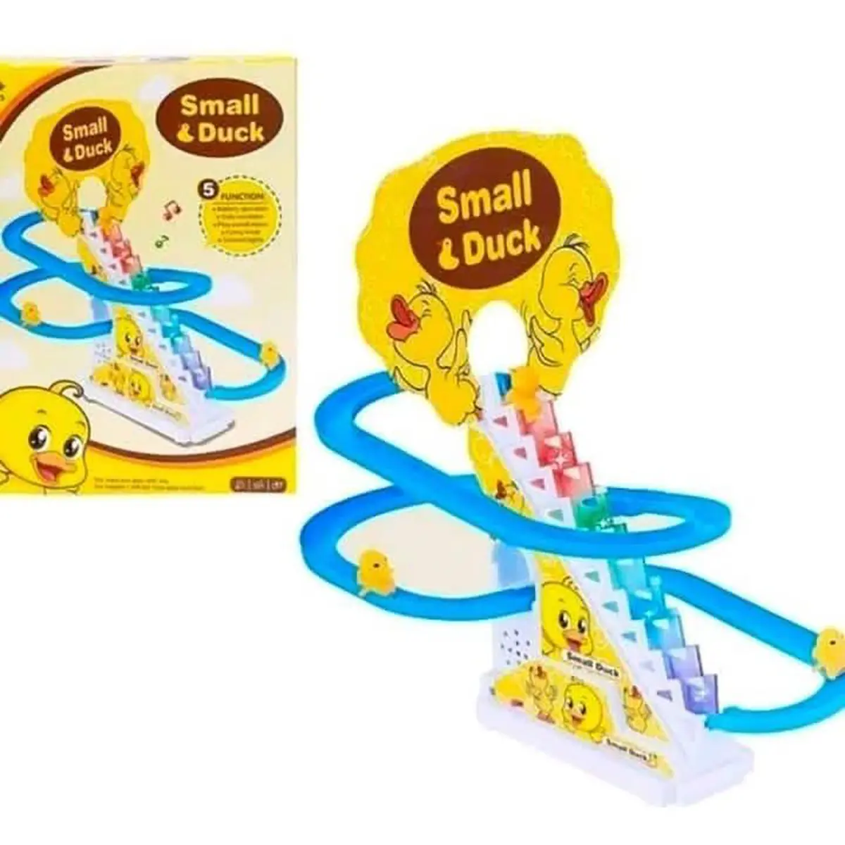 M196 Mainan Small Duck Train Track Kereta Bebek Tangga Seluncur Musik