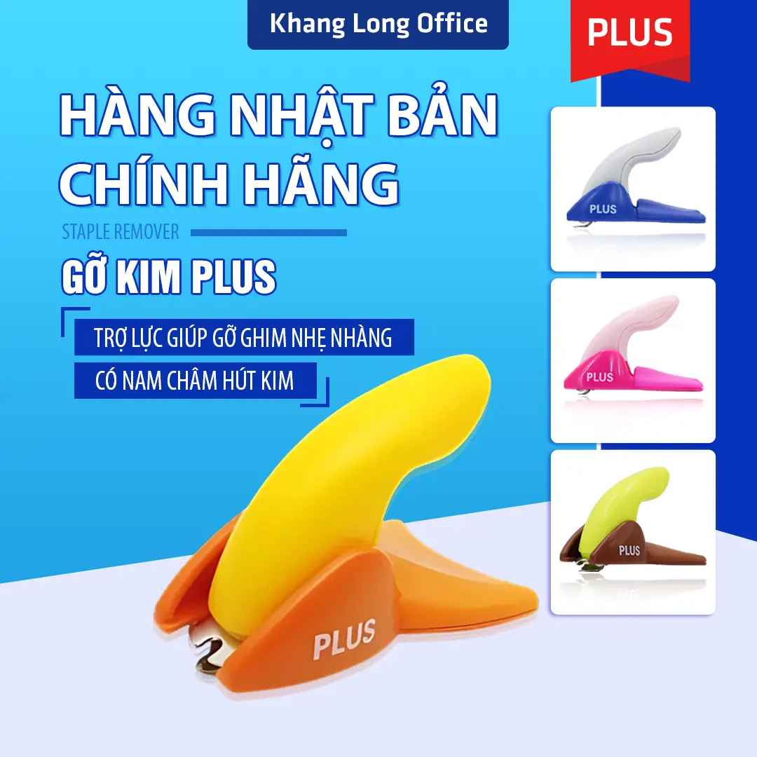 Kềm Gỡ Ghim Plus Chính Hãng, Đòn Bẫy Trợ Lực Giúp Gỡ Kim Nhẹ Nhàng, Có Nam Châm Hút Ghim Tiện Lợi