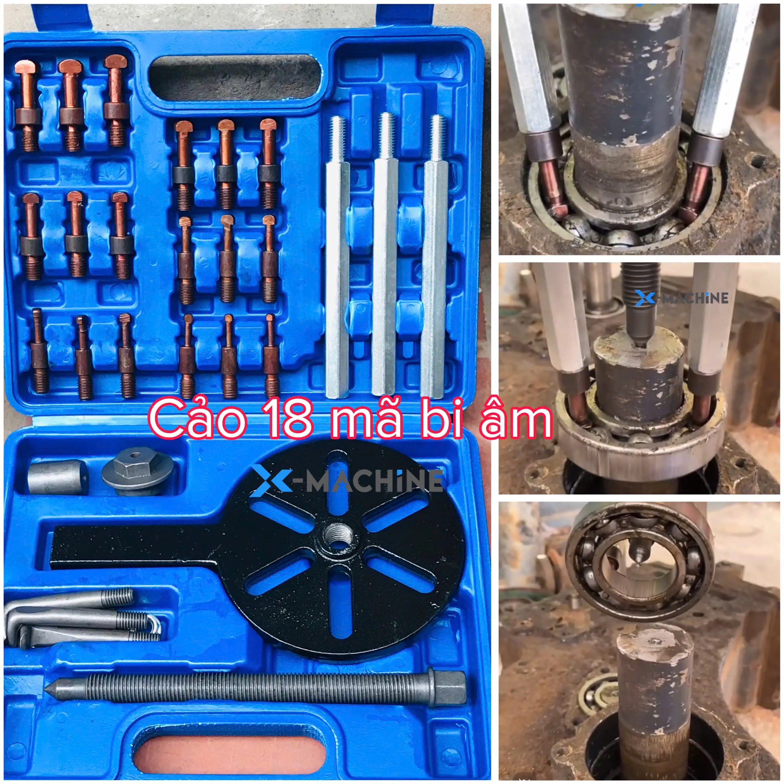 Bộ cảo vòng bi âm  Chuyên cảo các vòng bi nằm trong hốc không thể cảo bằng ca bi trong hoặc ca bi ngoài.