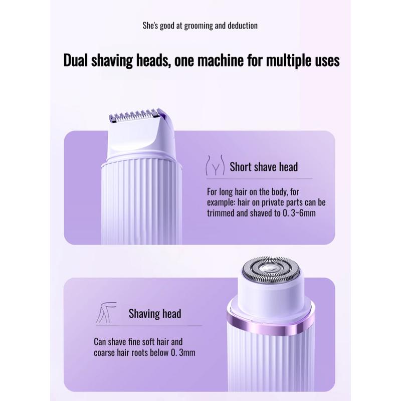 Women's special dualhead fullbody hair removal pubic hair trimmer underarm shaver 3