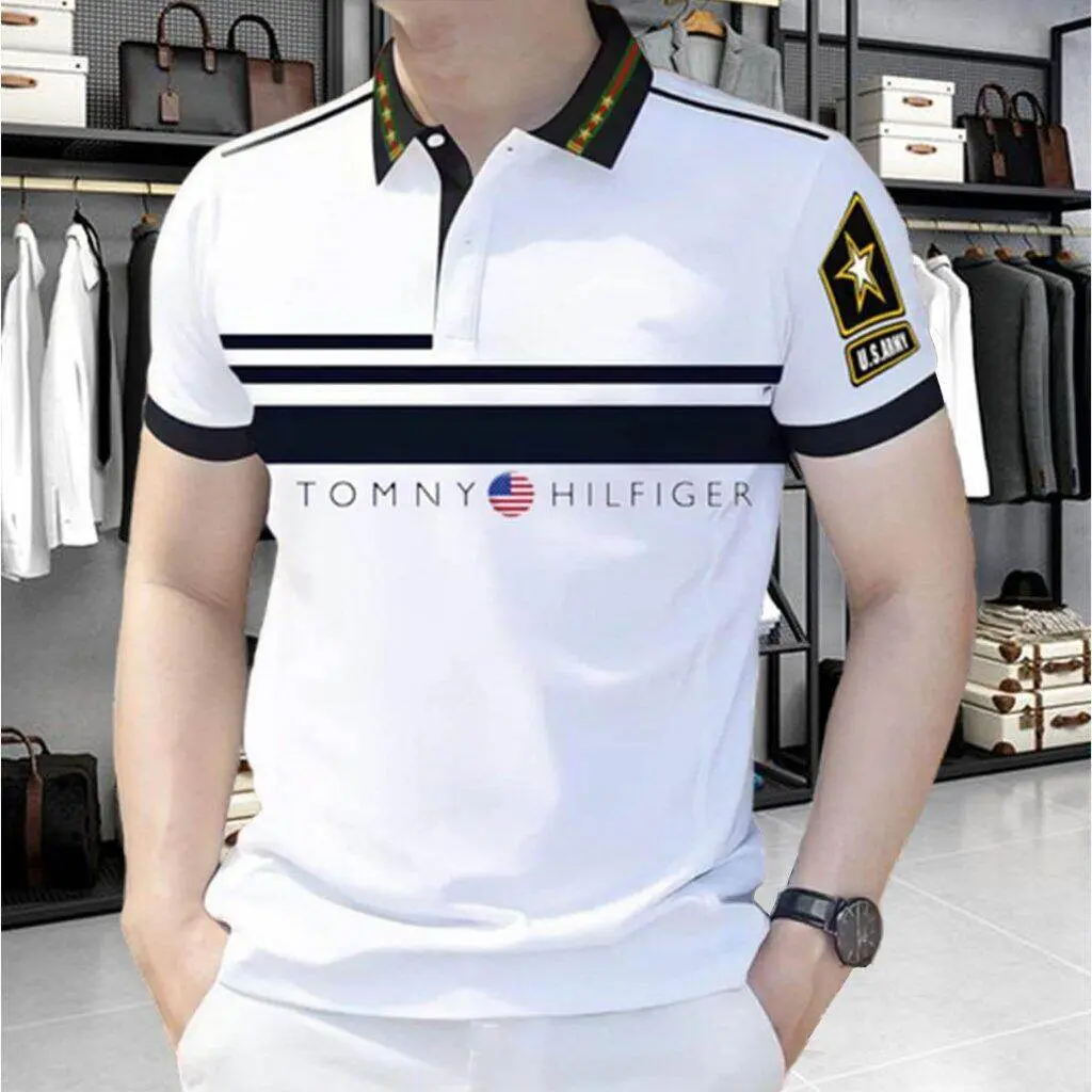 Polo Shirts For Mens Classic Trendy Clothing Striped Printed Short-Sleeved Polo Shirt For Daily Casual Simple Style Men's T-Shirt Comfortable And Breathable