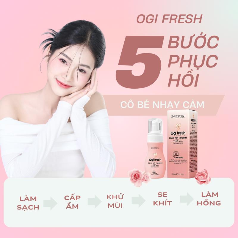 Dung Dịch Vệ Sinh Phụ Nữ OGIFRESH . Hỗ Trợ Làm Sạch , Khử Mùi , Trị Viêm Nấm Candida , Dưỡng Mềm Mại Vùng Kín 4