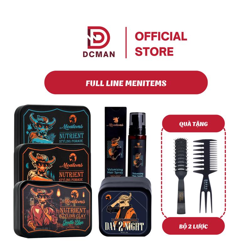 Sáp Vuốt Tóc Nam Menitems Perfect Night, Tropical Wind, Gentle Blue, Day 2 Night, Sáp Dưỡng Tạo KIểu 50G/100G