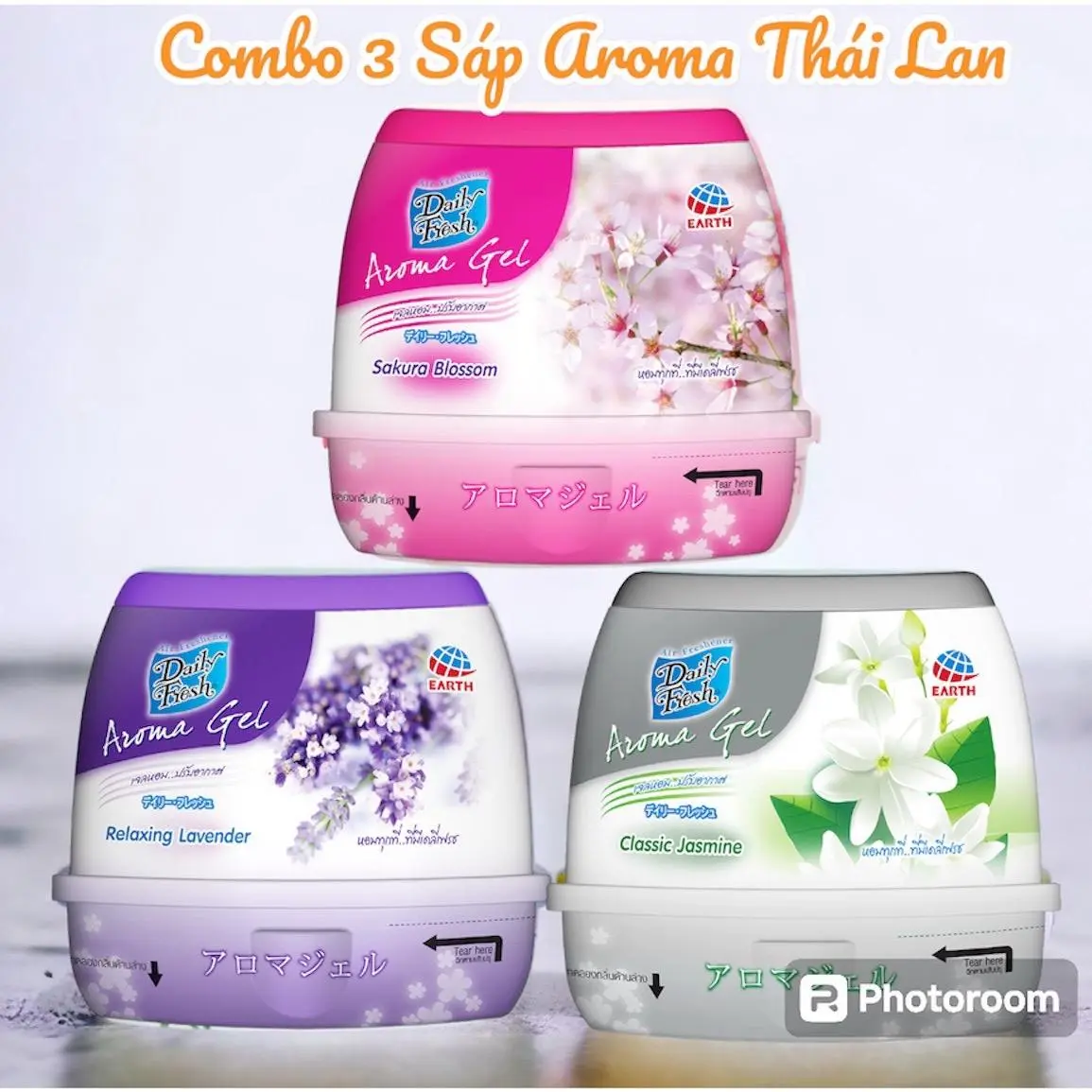 Combo 3 Sáp thơm Aroma Thái Lan 200 Gr - Siêu Tiết kiệm - Không gian tươi mát - Dầu thơm phòng varomas