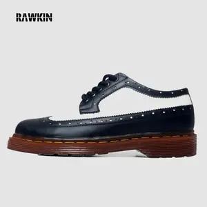 Rawkinfootwear - Wingtif Black White (Wraxhead Black White Series)