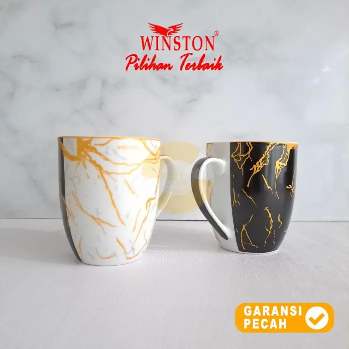 WINSTON 1pcs 11oz Monochrome Mug Keramik | Mug Gagang | Gelas Minum 4