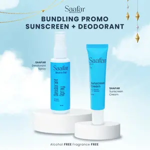 Saafar | Sunscreen | Deodorant Spray | Skincare Haji & Umroh | Tanpa Alkohol & Parfum