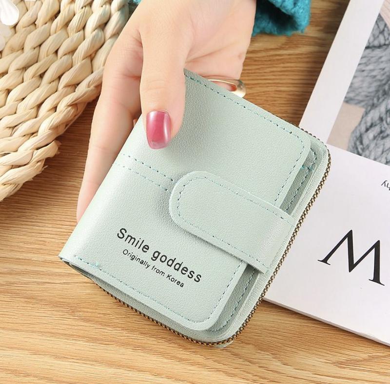 Dompet Lipat Zipper Compact Wanita Korean Style Kartu dan Koin 3