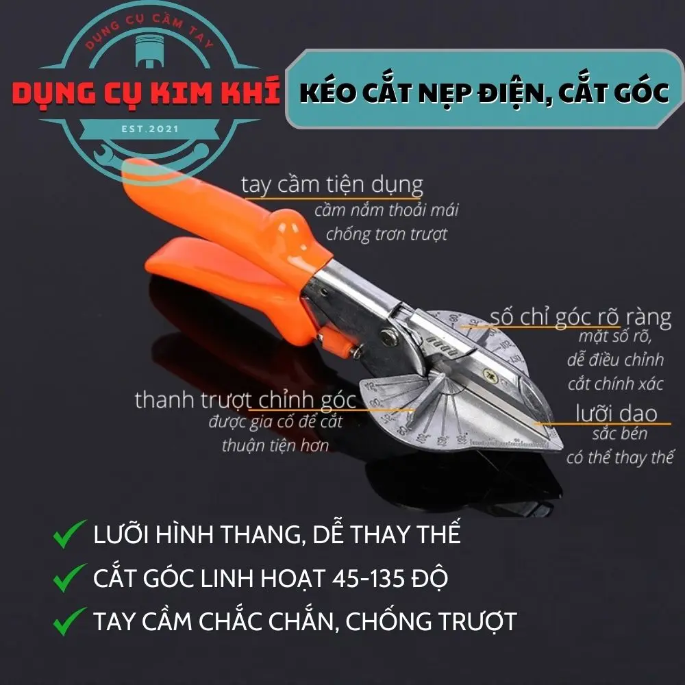 Kìm Cắt Điều chỉnh góc  - Kiềm Cắt Nẹp Nhựa - Kéo Cắt Nẹp Điện Phân Phối Bởi Handtool68