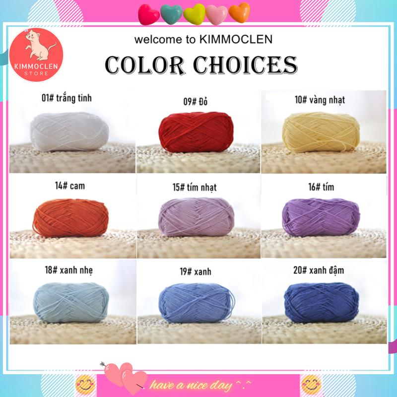 Len Baby Yarn - Loại 1 Chính Hãng sợi 1.5mm Diy