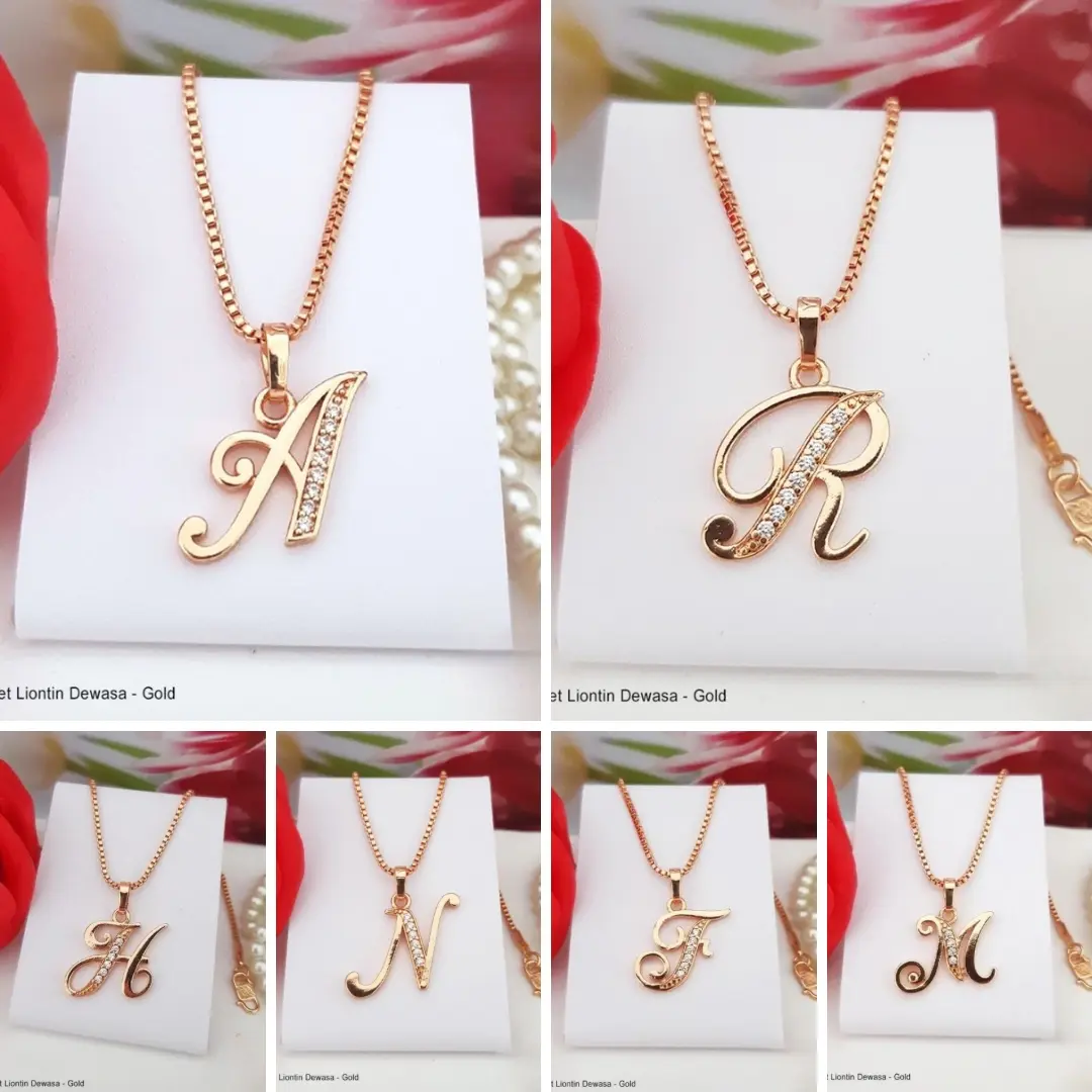 Kalung Huruf Titanium Anti karat Dan Tidak Luntur.
