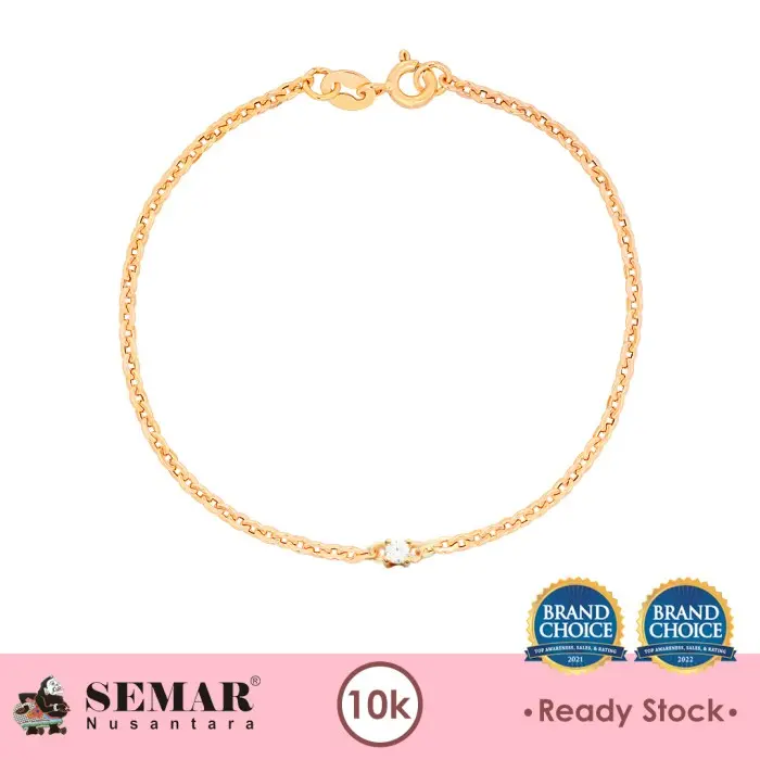 Gelang Emas Mini Lorenia Yumna Solitaire Gold 10K Semar Nusantara