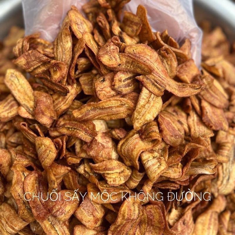 Snack Chuối sấy tự nhiên không đường sấy mộc - đồ ăn vặt healthy - Food snack trai cay Chua 0