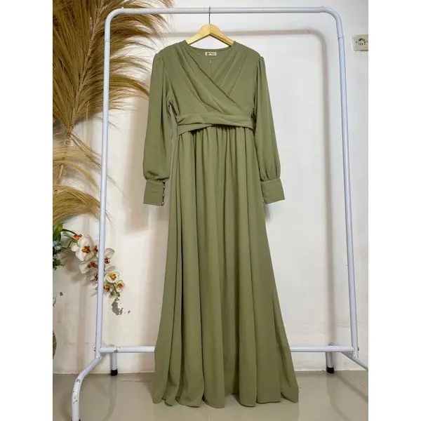 Tresna Dress, Gamis Ceruty Babydoll Premium, Full Furing, Busui/Freindy 6