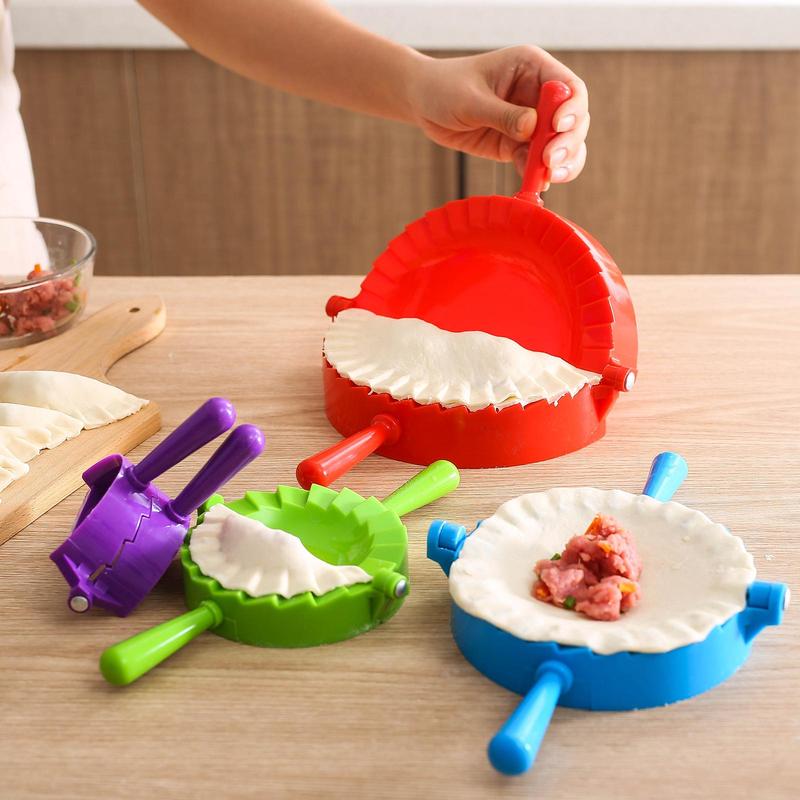 Product Introduction of Plastic Dumpling Mold with Handle, 4 Counts/set Magic Dumpling Maker Kit, Ravioli Mold, Dumpling Maker, Kitchen Tools, Home Supplies 3
