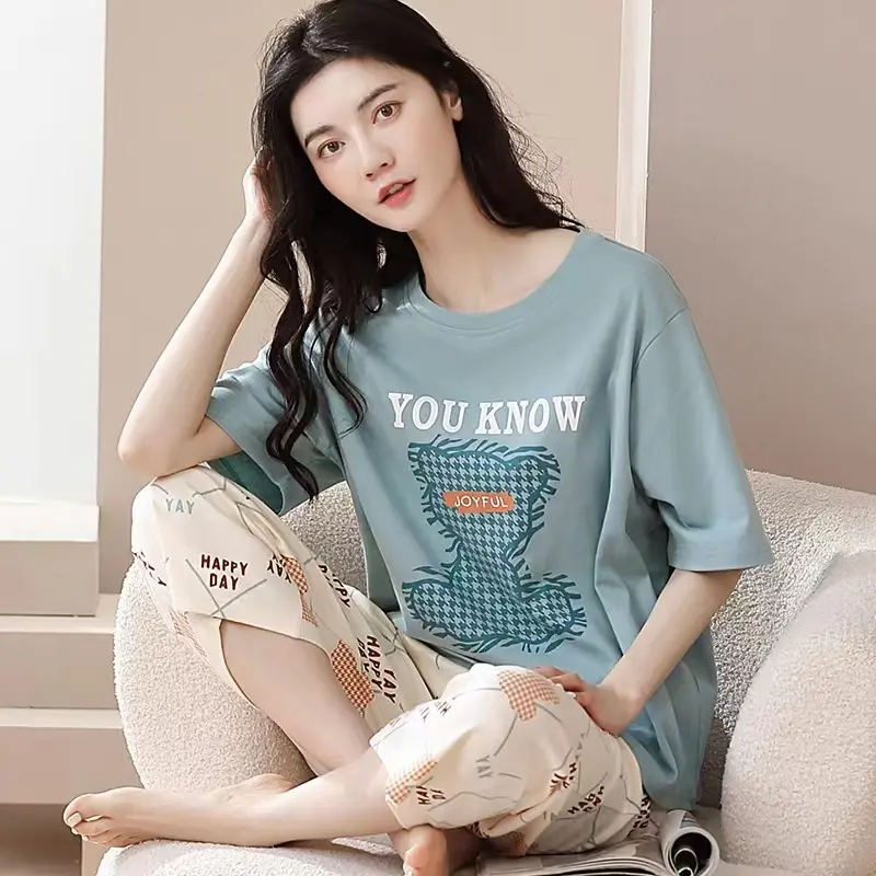 Đồ Ngủ Nữ, Phong Cách Nhật Bản Hoạt Hình, Dễ Thương, Ngắn Tay, Cỡ Lớn Women Áo 6