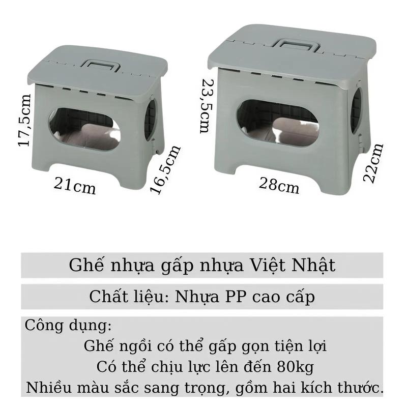 Ghế đẩu gấp gọn nhựa Việt Nhật size to nhỏ 2058,2059_ghế đẩu,ghế xếp lùn, ghế đẩu gập gọn tiết kiệm 1