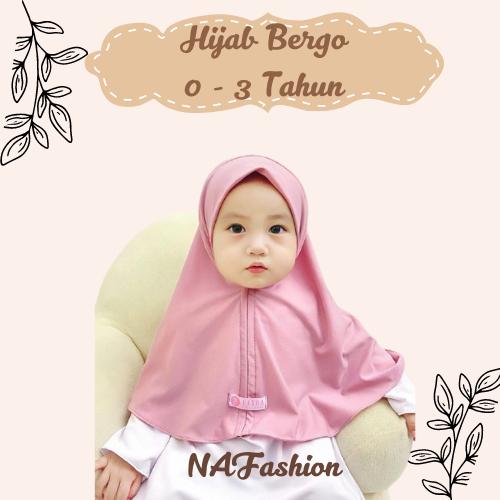 Hijab Bergo Instan Anak Bayi 03 bulan - 2 Tahun  Kerudung Muslim Segitiga Pashmina 0