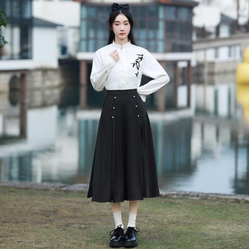 Product Introduction of Elegant Chinese Hanfu Outfit Set for Teens - Poetry Recital, School Sports Day, Graduation Choir Performance |     Traditional Costume for Middle High School Students 25